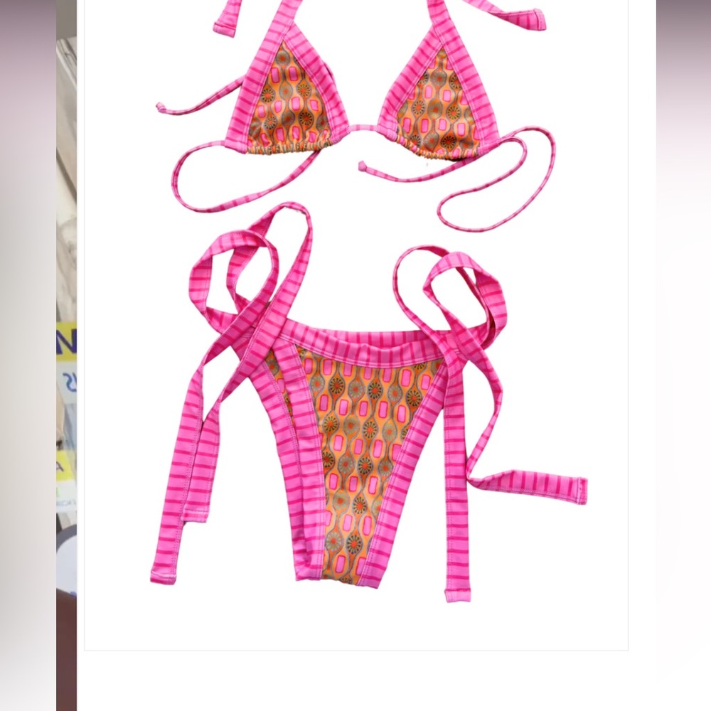 Strawberry Milk Mob Pink and Brown Bikini